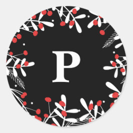 レッドベリー&ホワ離れイトズ素朴ブラックホリデイ ラウンドシール