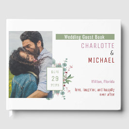 レッドベリー&ユーカリ結婚プスゲストブック ゲストブック