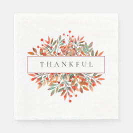 レッドベリー&紅葉カスタマイズ可能な植物学 スタンダードランチョンナプキン