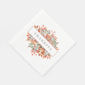 レッドベリー&紅葉カスタマイズ可能な植物学 スタンダードランチョンナプキン (角)