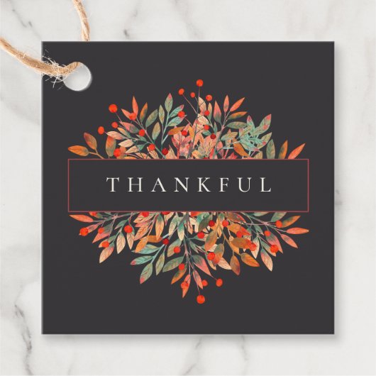 レッドベリー&紅葉カスタムブラウンボタニカル フェイバータグ (正面)