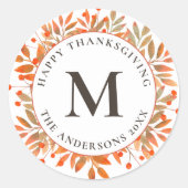 レッドベリー&紅葉モノグラム ラウンドシール (正面)