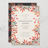 レッドベリー&紅葉感謝祭ディナー 招待状 (正面/裏面)