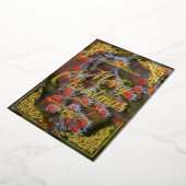 レッドベリー、金ゴールドメリークリスマス 箔シーズンカード (回転した状態)