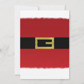 レッドベルトサンタクロースホリデークリスマス招待状 招待状 (裏面)