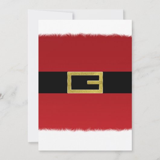 レッドベルトサンタクロースホリデークリスマス招待状 招待状 (裏面)