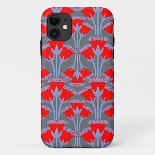 レッドベルフラワー iPhone 11 ケース | ワンオウルアーティスト Case-Mate iPhoneケース (裏面)