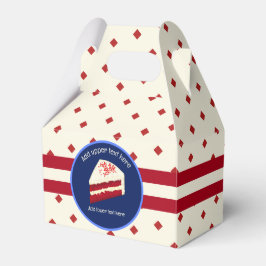 レッドベルベットのケーキの色とスライス画像 – 文字の追加 フェイバーボックス