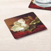 レッドベルベットのマグノリア スクエアペーパーコースター (アングル)