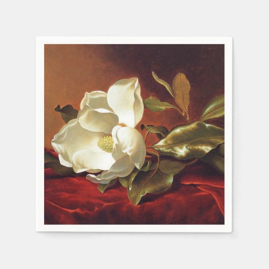 レッドベルベットのマグノリア スタンダードカクテルナプキン (正面)