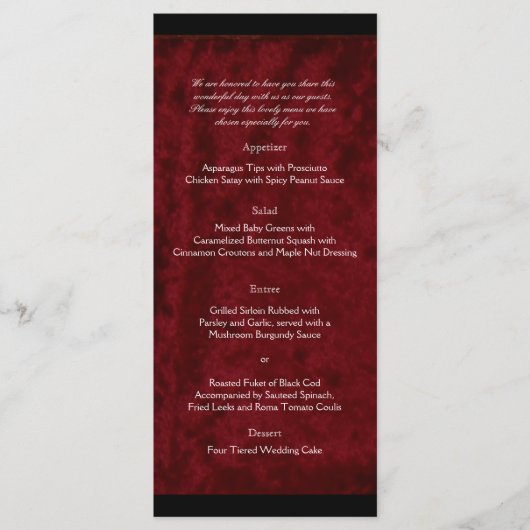 レッドベルベットのメニューにゴシッ結婚クエンジェル メニュー (正面)