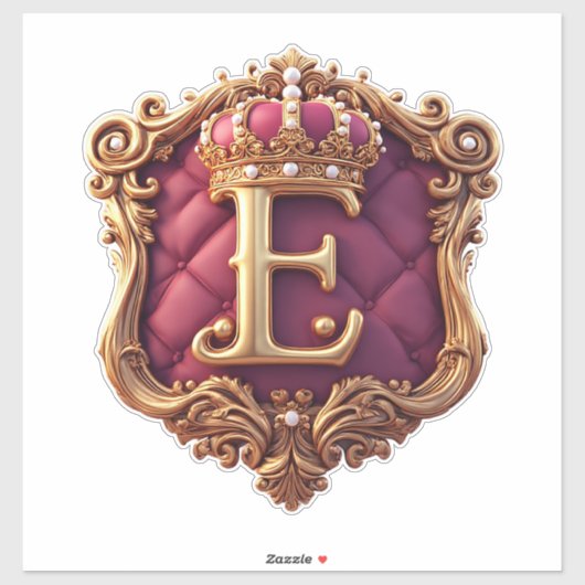レッドベルベットの大きなEモノグラム シール (シート)