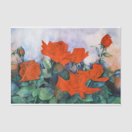 レッドベルベットウォーターカラーバラティッシュペーパー 薄葉紙 (正面)