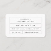 レッドベルベットカップケーキライトブルーベーカリー名刺 名刺 (裏面)