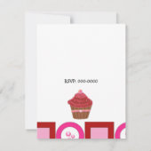 レッドベルベットカップケーキ招待状 招待状 (裏面)