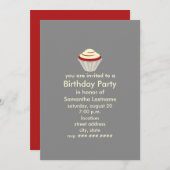 レッドベルベットカップケーキ誕生パーティー招待状 招待状 (正面/裏面)