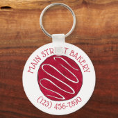 レッドベルベットクッキービジネスベーカリーベイクショップベーキング キーホルダー (正面)