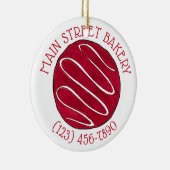 レッドベルベットクッキービジネスベーカリーベイクショップベーキング セラミックオーナメント (右)