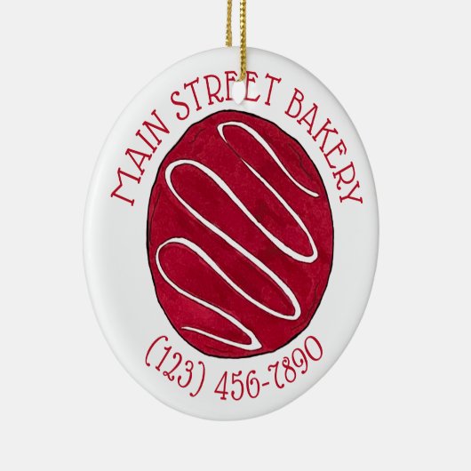 レッドベルベットクッキービジネスベーカリーベイクショップベーキング セラミックオーナメント (右)