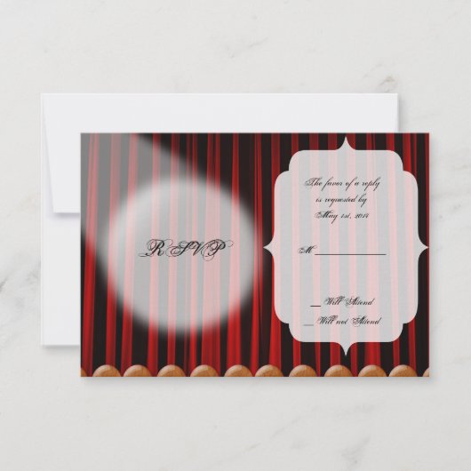 レッドベルベットステージ結婚の応答カード 出欠カード (正面)