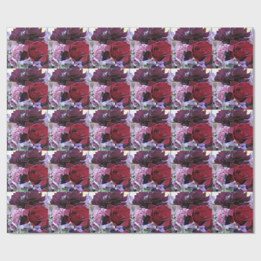 レッドベルベットバラフラワーラッピング紙 ラッピングペーパー (フラット)
