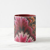 レッドベルベットフラクタルアールヌーボースタイル抽象芸術 マグカップ (中央)