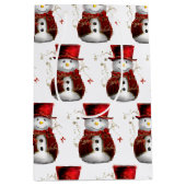 レッドベルベット雪だるまと魔法クリスマス ミディアムペーパーバッグ (正面)