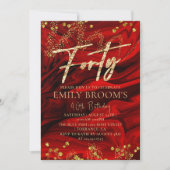 レッドベルベット40歳の誕生日40招待状 招待状 (正面)