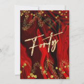 レッドベルベット40歳の誕生日40招待状 招待状 (裏面)