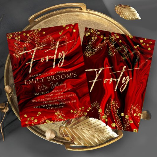 レッドベルベット40歳の誕生日40招待状 招待状