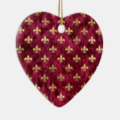 レッドベルベット（紋章の）フラ・ダ・リマルディグラスオーリンズパターン セラミックオーナメント (右)