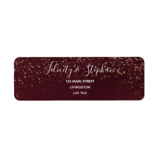 レッドベルベ結婚ット差出人住所シール ラベル