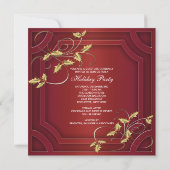 レッドベルレッド金ゴールド企業のホリデーパーティー 招待状 (裏面)