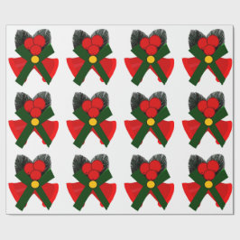 レッドベル及びホリーラッピング紙 ラッピングペーパー