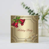 レッドベル金ゴールド企業のクリスマスパーティー 招待状 (スタンド正面)