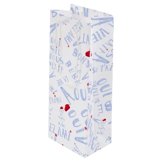 レッドベレットワインウィーウィーボンジュールlavigiftワインバッグ ワインギフトバッグ (正面アングル)