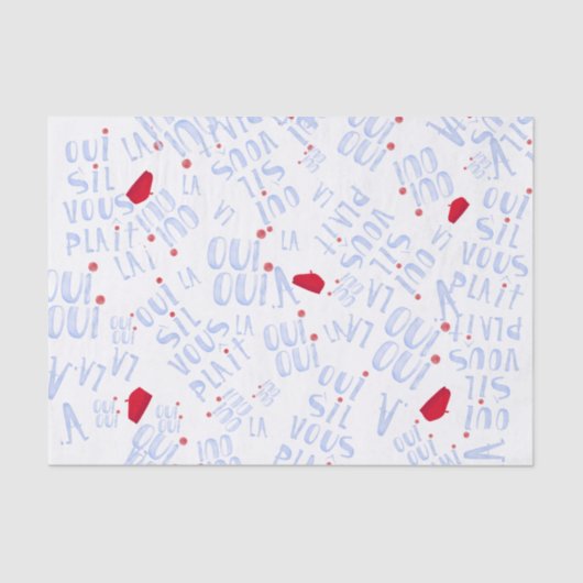 レッドベレーキュートオフランスのイMerciYesありがとう 薄葉紙 (正面)