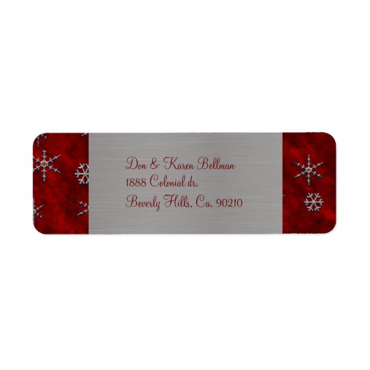 レッドベロア&シルバースノーフレーク ラベル (正面)