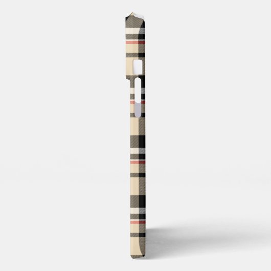 レッドベージュタン白黒スコットクランプライドパターン iPhoneケース (左側面)