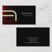 レッドベージュブラックモノグラム弁護士名刺 名刺 (正面/裏面)