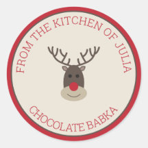 レッドベージュメリークリスマスルドルフベーキング