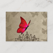 レッドベージュヴィンテージバタフライキンセニェラRSVP アドバイスカード (裏面)