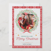 レッドベージュヴィンテージフォトクリスマスカード シーズンカード (正面)