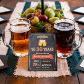 レッドベージュヴィンテージ誕生日招待状 招待状