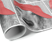 レッドベースボールキャップ付きゴールデンレトリバー ラッピングペーパー (ロールコーナー)