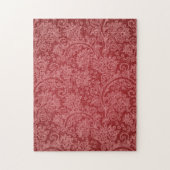 レッドペイズリーダマスクデザイナークラシックフローラ ジグソーパズル (縦)