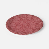 レッドペイズリーダマスクデザイナークラシックフローラ ペーパープレート (アングル)