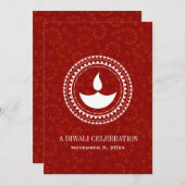 レッドペイズリーディワリ 招待状 (正面/裏面)