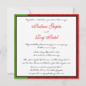 レッドペイズリーピーコックインディアン結婚式招待状 招待状 (裏面)