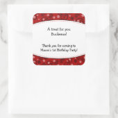 レッドペイズリーフェイスステッカーCowboy Western Label スクエアシール (バッグ)